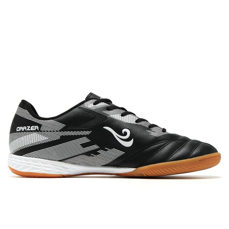 ORRZER Men's Indoor Soccer Shoes for Futsal Sports Women's Trainer Athletic Flat Outsole Training Rubber Sneaker Black/White - Image 2