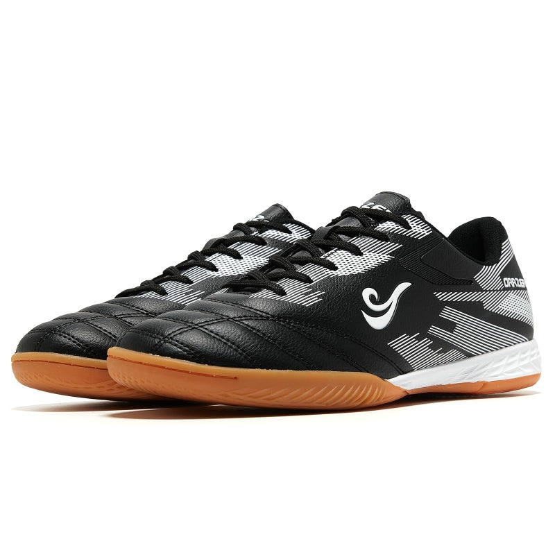 ORRZER Men's Indoor Soccer Shoes for Futsal Sports Women's Trainer Athletic Flat Outsole Training Rubber Sneaker Black/White - Image 5