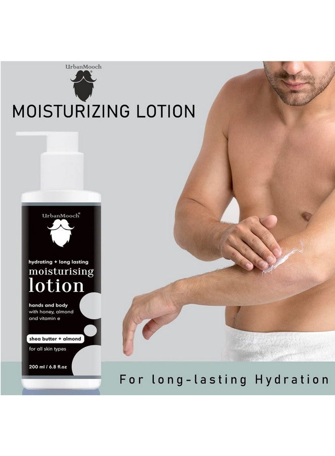 UrbanMooch Hand & Body Lotion For Men, Enriched With Honey & Almond, 24Hr Moisturization, Non-Sticky, Deep Haydration, Paraben Free, 200Ml - Image 4