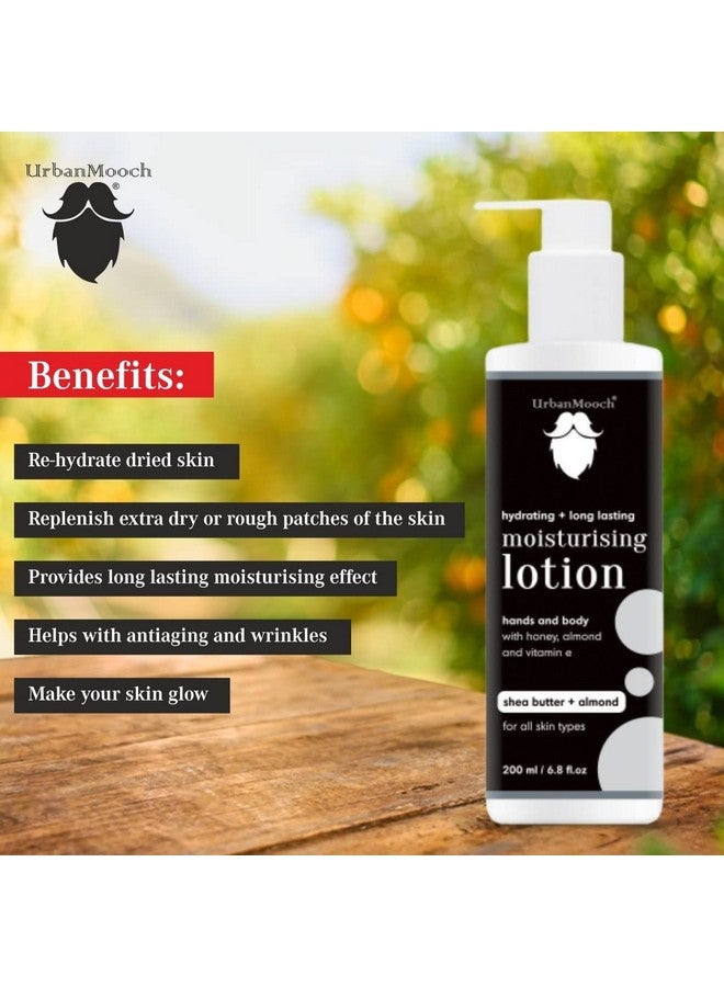UrbanMooch Hand & Body Lotion For Men, Enriched With Honey & Almond, 24Hr Moisturization, Non-Sticky, Deep Haydration, Paraben Free, 200Ml - Image 3