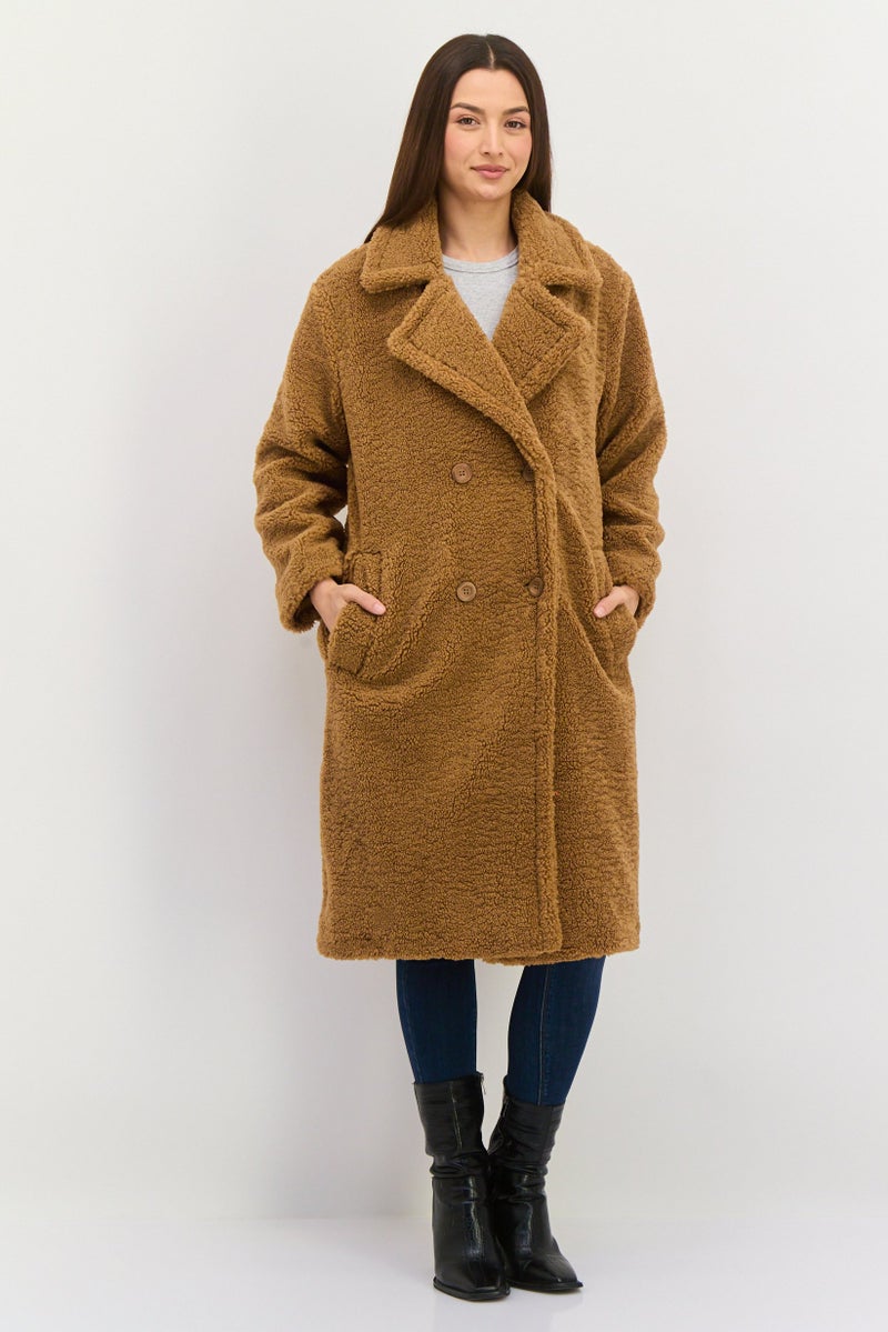 Bearpaw Women Textured Trench Coat, Tan - Image 1