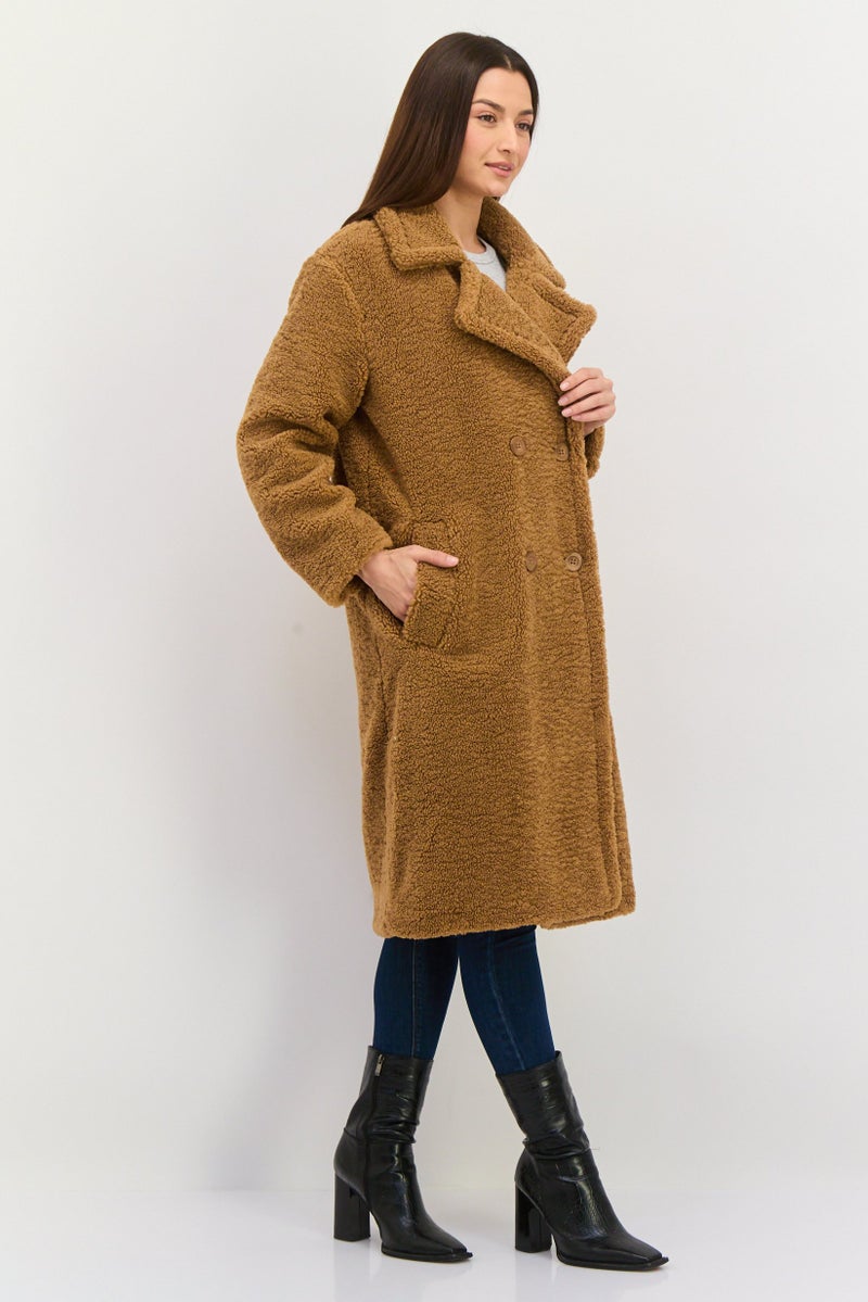 Bearpaw Women Textured Trench Coat, Tan - Image 3