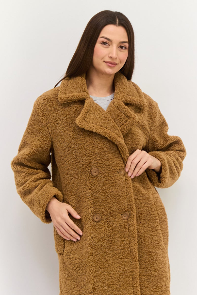 Bearpaw Women Textured Trench Coat, Tan - Image 2