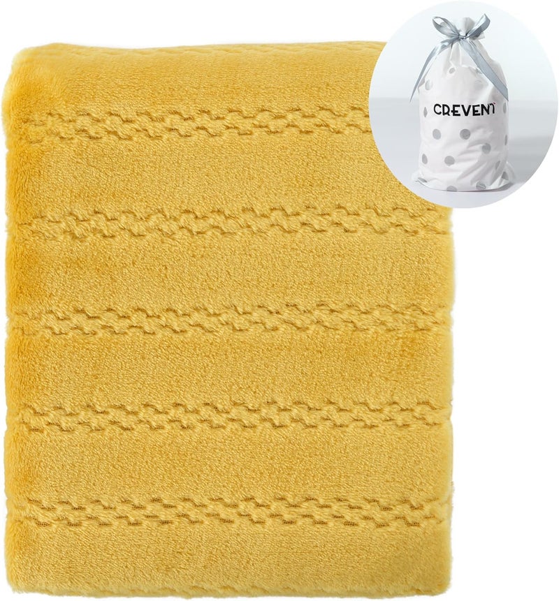 CREVENT 30''X40'' Soft Cozy Warm Baby Blankets for Boys Girls Solid Color - All Season Use - Newborn Essentials (Sunshine Yellow) - Image 1