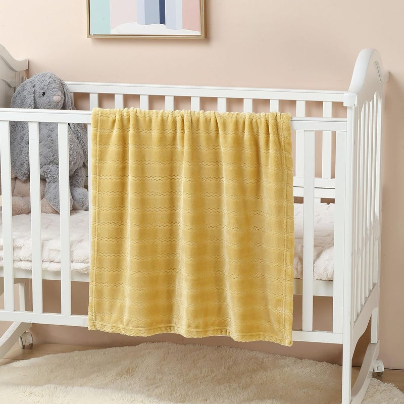 CREVENT 30''X40'' Soft Cozy Warm Baby Blankets for Boys Girls Solid Color - All Season Use - Newborn Essentials (Sunshine Yellow) - Image 3