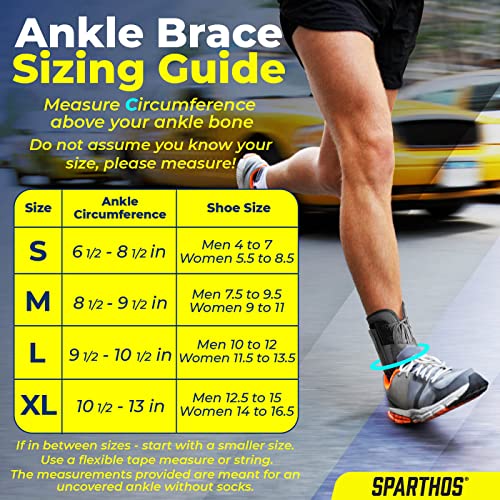 Sparthos Lace Up Ankle Brace - Adjustable Support for Running, Basketball, Volleyball - for Injury Recovery and Sprains - Compression Stabilizer Braces - For Men & Women (Gray - Large) - Image 5