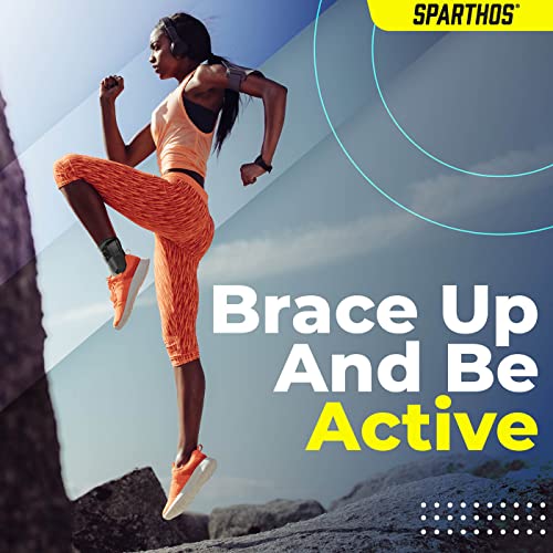 Sparthos Lace Up Ankle Brace - Adjustable Support for Running, Basketball, Volleyball - for Injury Recovery and Sprains - Compression Stabilizer Braces - For Men & Women (Gray - Large) - Image 4
