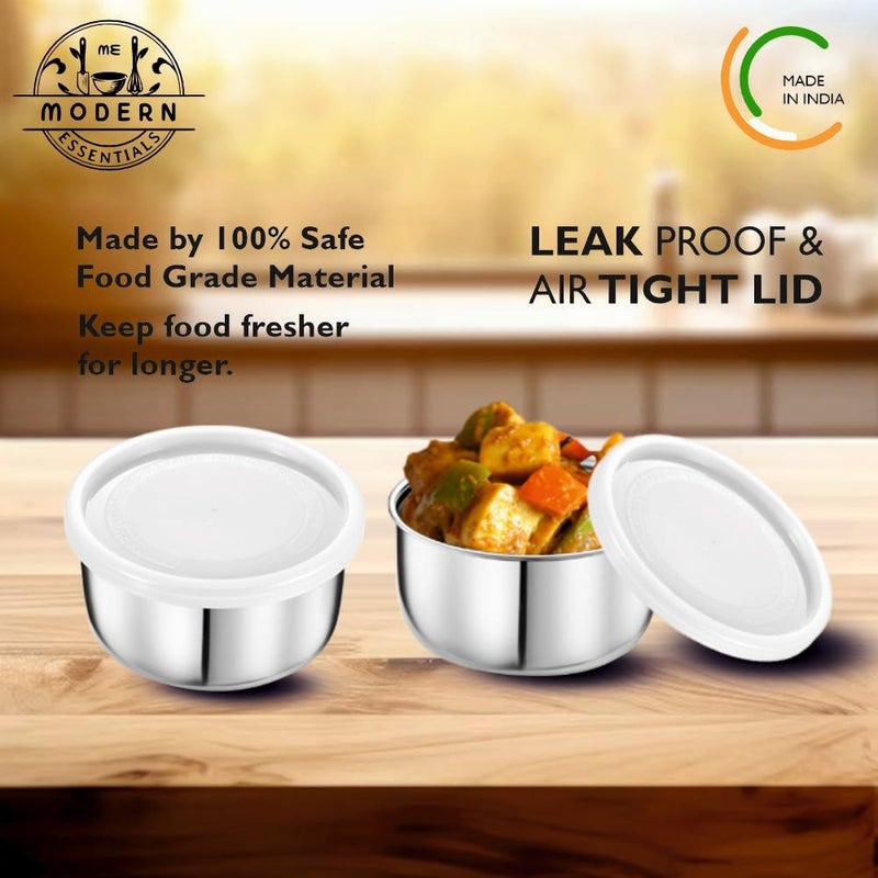 Modern Essentials Modern Essentials Premium Essence Stainless Steel Lunchbox 3pc Set 350ml x 2 Tiffin for Office School College with Food Grade Steel Leakproof Dishwasher Safe - Image 3