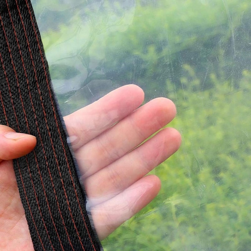 ADRUEKMV Clear Tarp - Heavy Duty Waterproof 8x10FT Plastic Tarps with Grommets Clear Vinyl Tarps for Outdoor Porches Transparent Tarpaulin for Patio Enclosure Roofs Greenhouse Plant Chicken Coop Cover - Image 3
