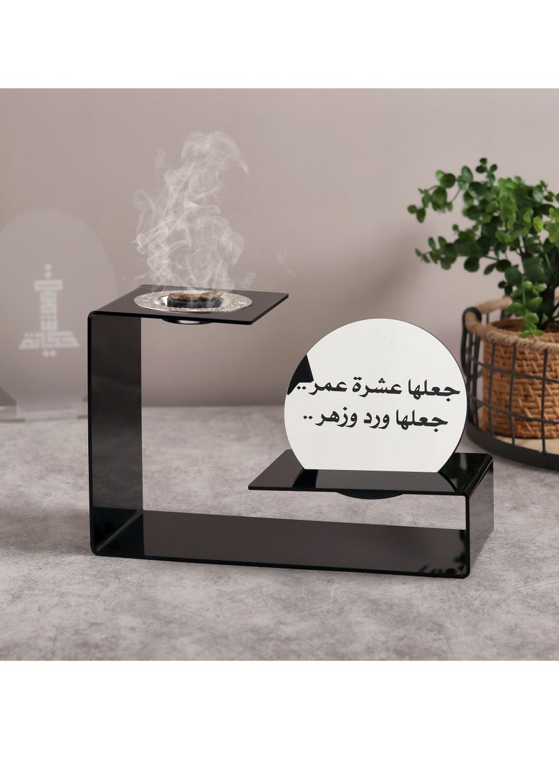 Story Of Candle A Unique Built-in Bridal Bouquet Holder (Flower Bouquet Holder + Incense Burner) that Comes with an Arabic Phrase and Artificial Flowers.  - Image 2