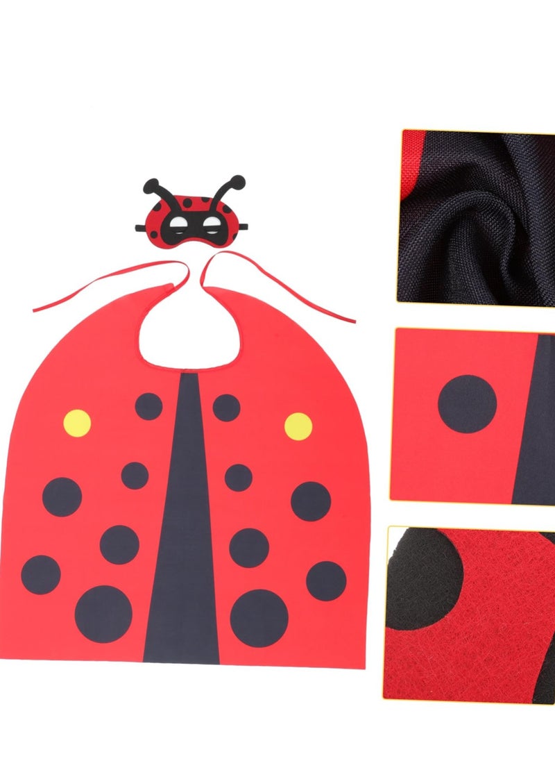 Captaintech Ladybug Costume Masquerade Mask Costumes Performance Clothes Suit Cloak Clothing Set Props Accessories Child Fabric Jungle Theme Party Supplies Stage  - Image 1