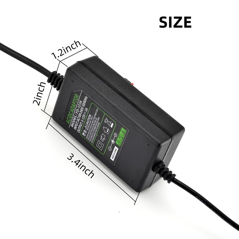 Tokatuker 12V PC Fan Speed Controller, Fan Power Supply 100-240V AC to 3-12V DC 36W Adjustable, with Fan Splitter Cable 4X 3pin or 4pin Connector AC DC Adapter - Image 4