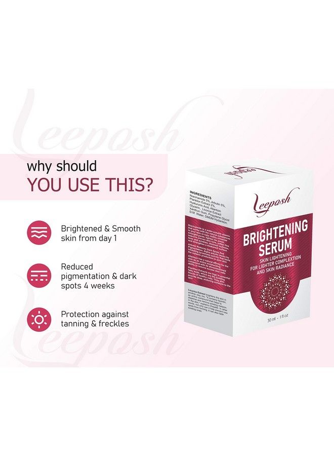 leeposh مصل تفتيح البشرة 5% ألفا أربوتين نياسيناميد 5% ومستخلص عرق السوس 30 مل لعلاج التصبغات والبقع الداكنة وإزالة السمرة باستخدام حمض الهيالورونيك - Image 5