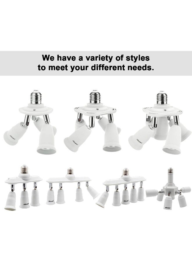 DiCUNO 5 In 1 E27 Socket Adapter E27 Standard Led Bulbs Holder Converter Chandelier Socket With 360 Degrees Adjustable 180 Degree Bending  - Image 4