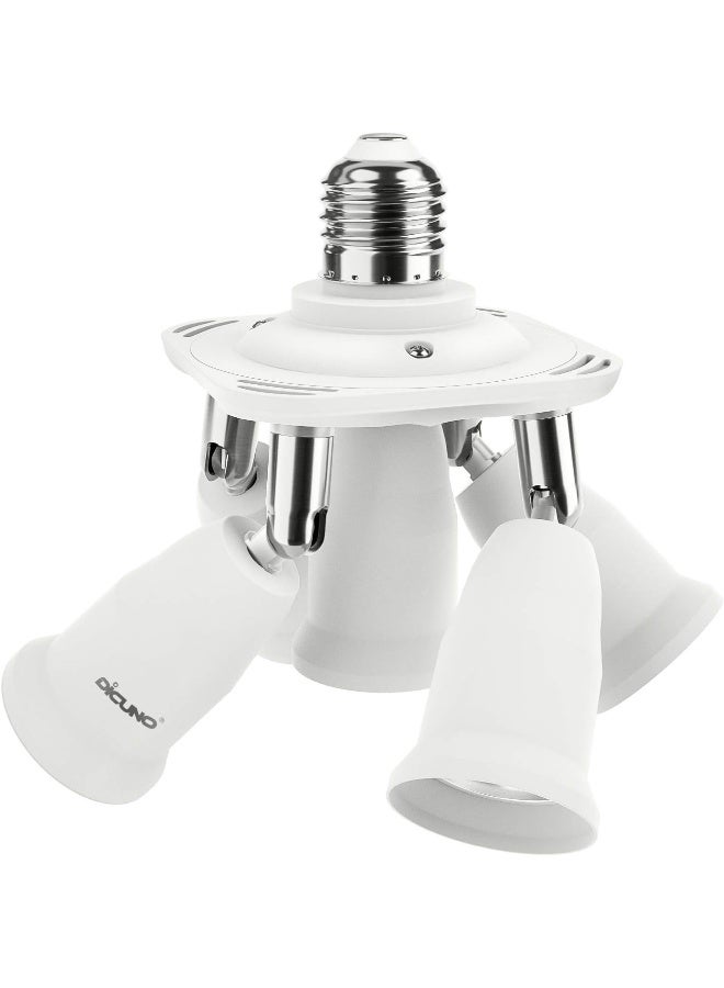 DiCUNO 5 In 1 E27 Socket Adapter E27 Standard Led Bulbs Holder Converter Chandelier Socket With 360 Degrees Adjustable 180 Degree Bending  - Image 5
