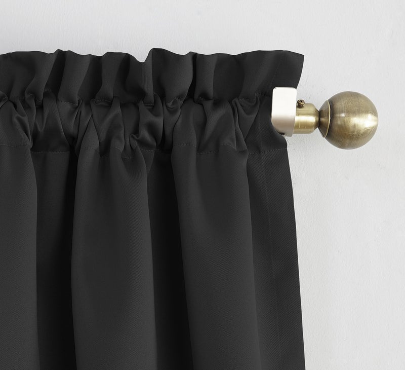 Sun Zero Easton Energy Saving Blackout Rod Pocket Curtain Panel  40"" x 95""  Black - Image 2
