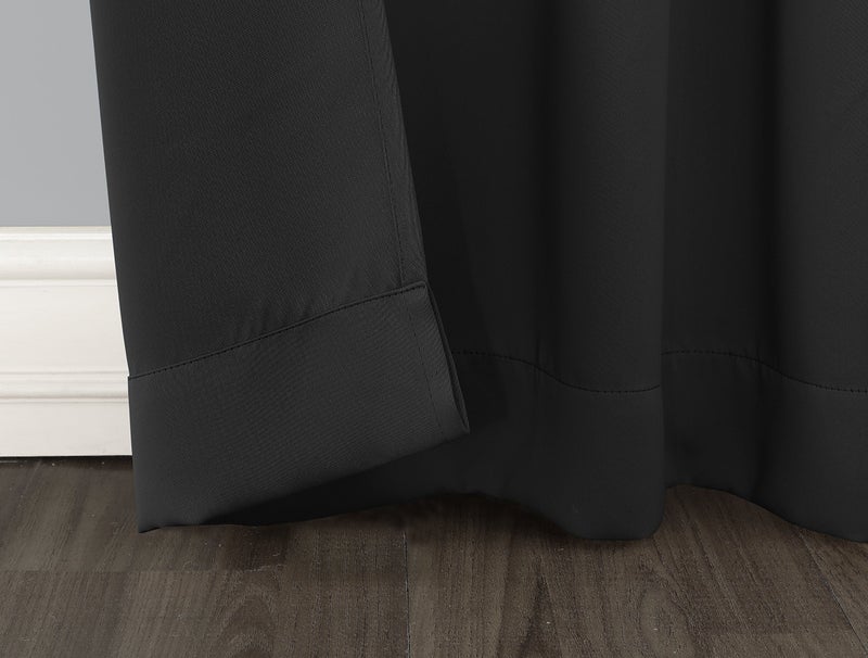 Sun Zero Easton Energy Saving Blackout Rod Pocket Curtain Panel  40"" x 95""  Black - Image 3