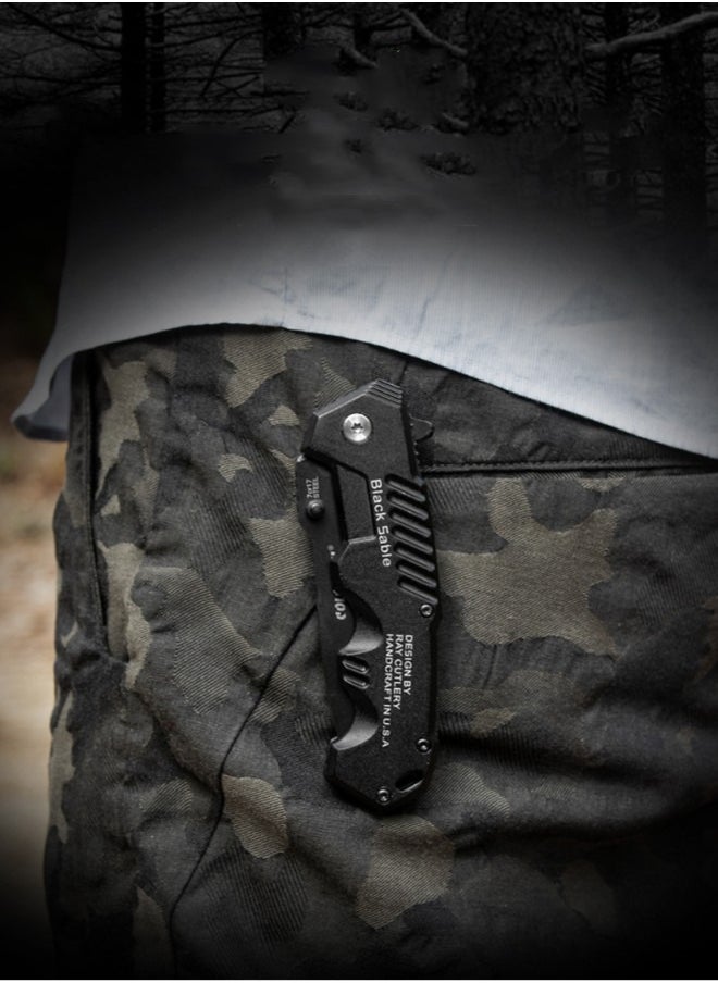 Cold Steel - 7Cr17Mov Stainless Steel Folding Knife High Hardness Self-Defense Folding Knife Camping Survival Knife - Image 1