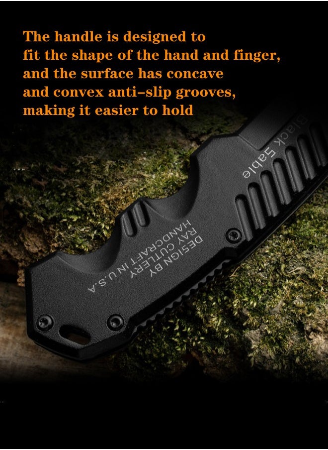 Cold Steel - 7Cr17Mov Stainless Steel Folding Knife High Hardness Self-Defense Folding Knife Camping Survival Knife - Image 1