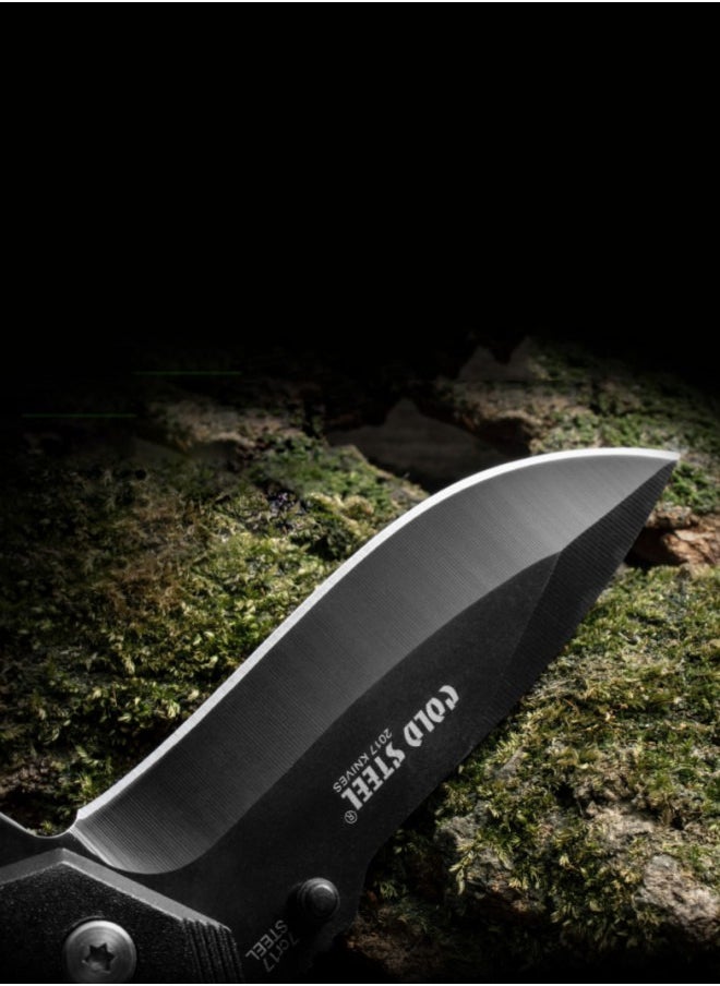 Cold Steel - 7Cr17Mov Stainless Steel Folding Knife High Hardness Self-Defense Folding Knife Camping Survival Knife - Image 1