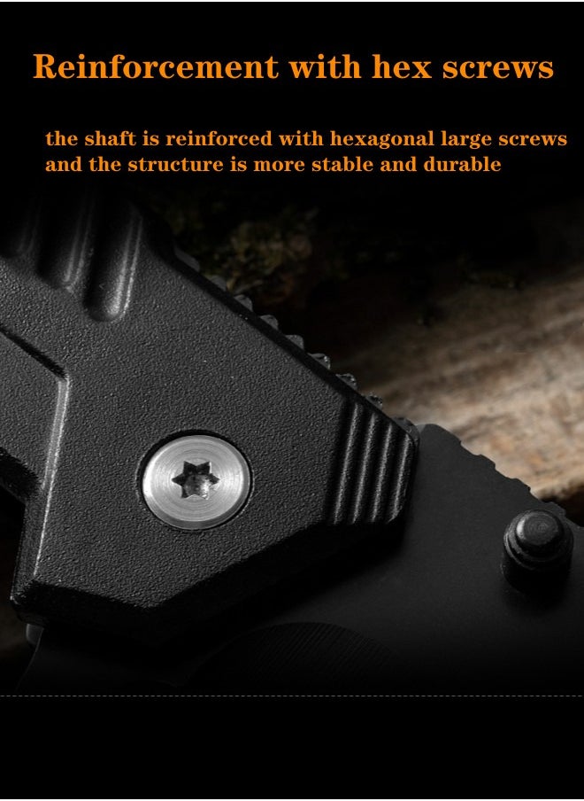 Cold Steel - 7Cr17Mov Stainless Steel Folding Knife High Hardness Self-Defense Folding Knife Camping Survival Knife - Image 1