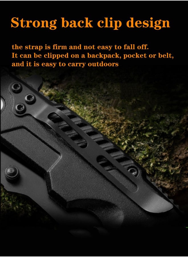 Cold Steel - 7Cr17Mov Stainless Steel Folding Knife High Hardness Self-Defense Folding Knife Camping Survival Knife - Image 1