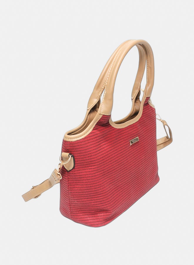Glitter Bag with Cross Hand - Burgundy - Image 2