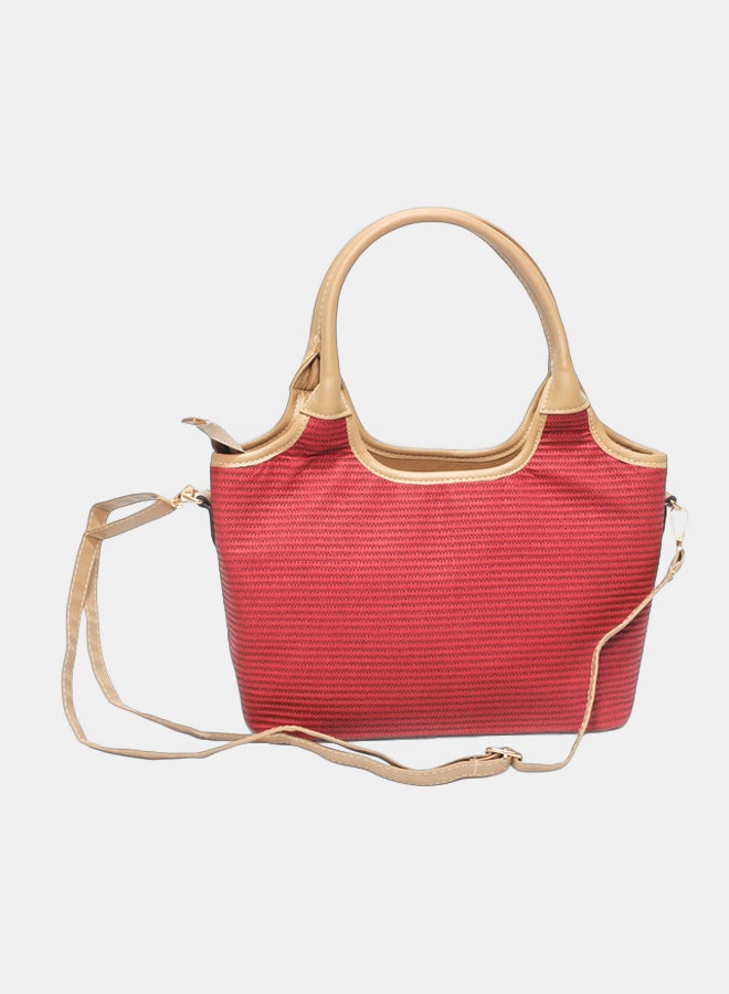 Glitter Bag with Cross Hand - Burgundy - Image 3