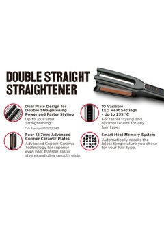 Revlon Revlon Double Straight Copper Ceramic Dual Plate Straightener RVST2204ARB  - Image 2