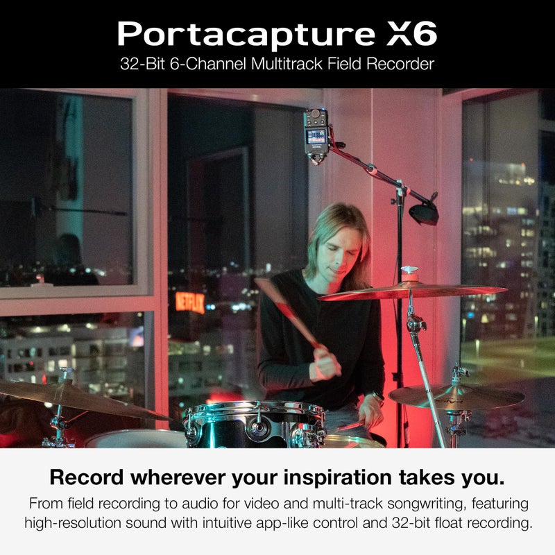 TASCAM Portacapture X6 32-bit Float Portable Audio Recorder, Field Recorder for Video, Music, Podcast, Voice, Podcasting - Image 2