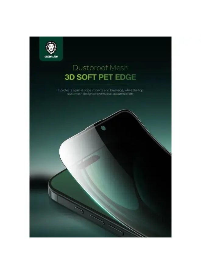 GREEN LION 9H Steve Matte Privacy Anti-Peeping Dull Glass iPhone 17 Pro Max / Bubble Free / Blocked Side Viewing / Grease Resistance / Highly Responsive - Black Edge/Privacy - Image 4