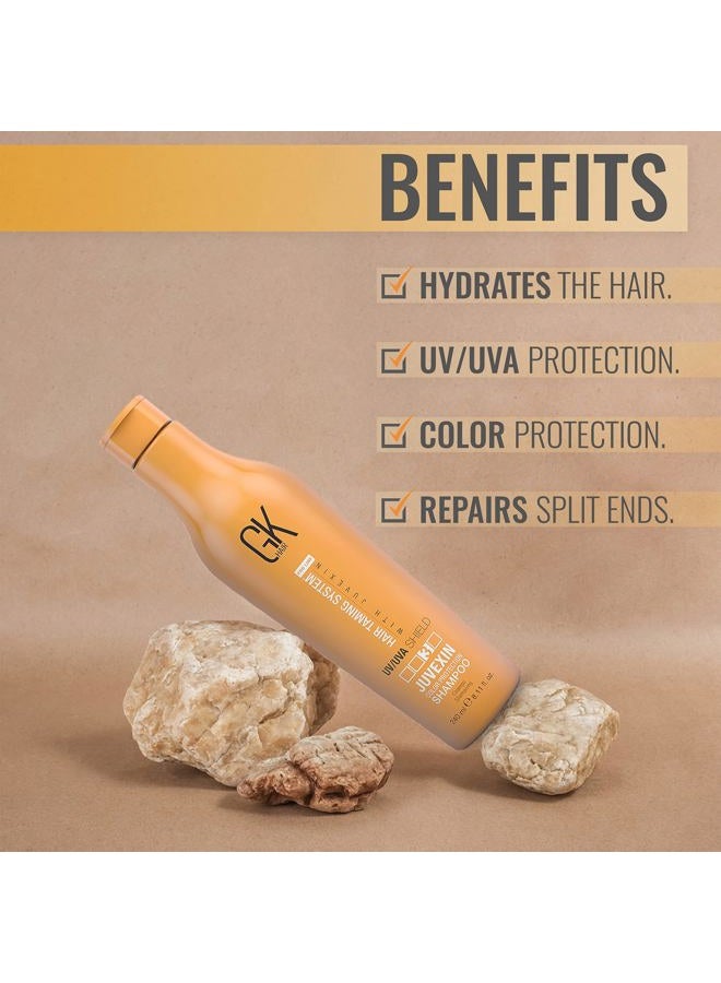 GK Hair Natural Frizz Control Sulfate Free Shield Color protection Shampoo, protecting hair color from UV, Sun Damage fading Protection for Color Treated Dry Damaged Curly Hair (8.11 Fl Oz/240ml) - Image 2