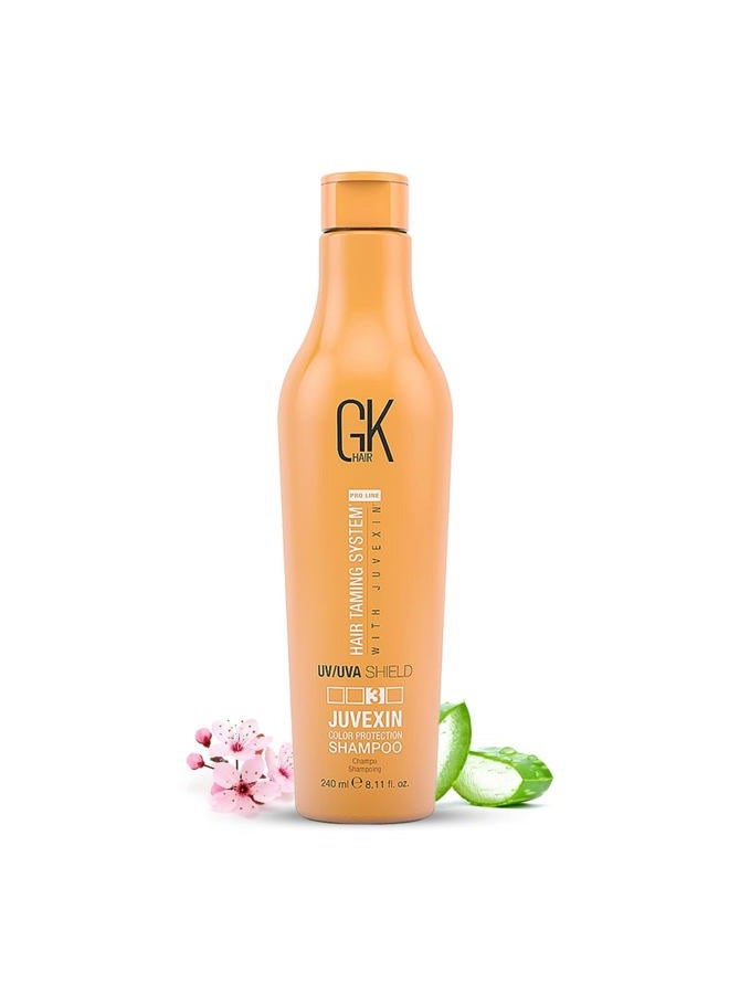 GK Hair Natural Frizz Control Sulfate Free Shield Color protection Shampoo, protecting hair color from UV, Sun Damage fading Protection for Color Treated Dry Damaged Curly Hair (8.11 Fl Oz/240ml) - Image 1