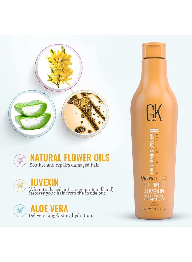 GK Hair Natural Frizz Control Sulfate Free Shield Color protection Shampoo, protecting hair color from UV, Sun Damage fading Protection for Color Treated Dry Damaged Curly Hair (8.11 Fl Oz/240ml) - Image 4