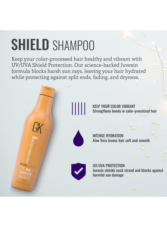 GK Hair Natural Frizz Control Sulfate Free Shield Color protection Shampoo, protecting hair color from UV, Sun Damage fading Protection for Color Treated Dry Damaged Curly Hair (8.11 Fl Oz/240ml) - Image 3