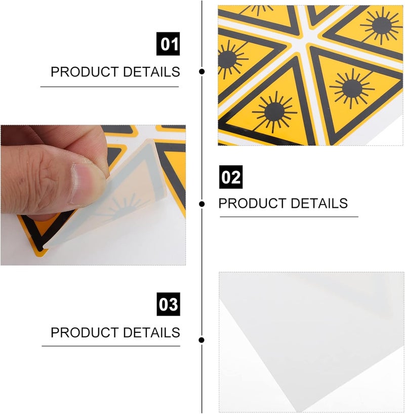 كلاراكو ملصقات تحذيرية من كلاركو - 10 قطع، لافتة تحذير ليزر، ملصق أمان، لافتة تحذير من مخاطر الليزر، ملصق كاشط غير قابل للانزلاق - Image 3