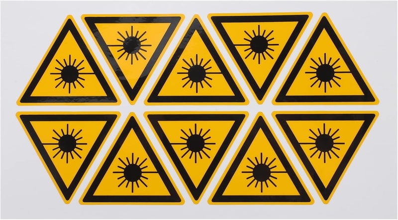 كلاراكو ملصقات تحذيرية من كلاركو - 10 قطع، لافتة تحذير ليزر، ملصق أمان، لافتة تحذير من مخاطر الليزر، ملصق كاشط غير قابل للانزلاق - Image 1