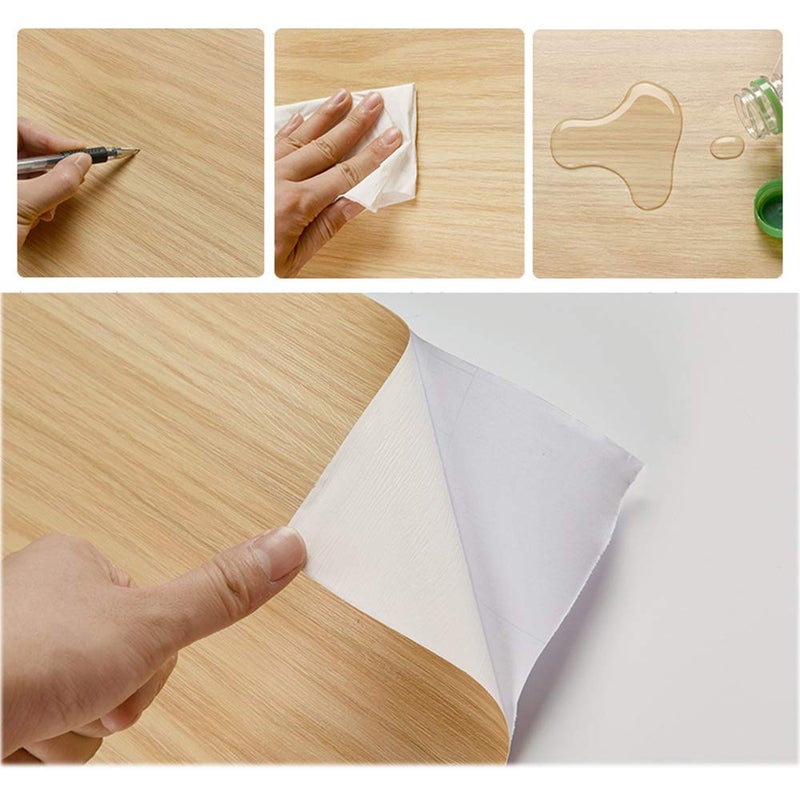 TAOGIFT Self Adhesive Thick Wood Vinyl Shelf Cabinets Liner Furniture Paper Wallpaper for Walls Kitchen Cabinets Shelves Table Countertop Desk Sticker 15.7"x117" - Image 3