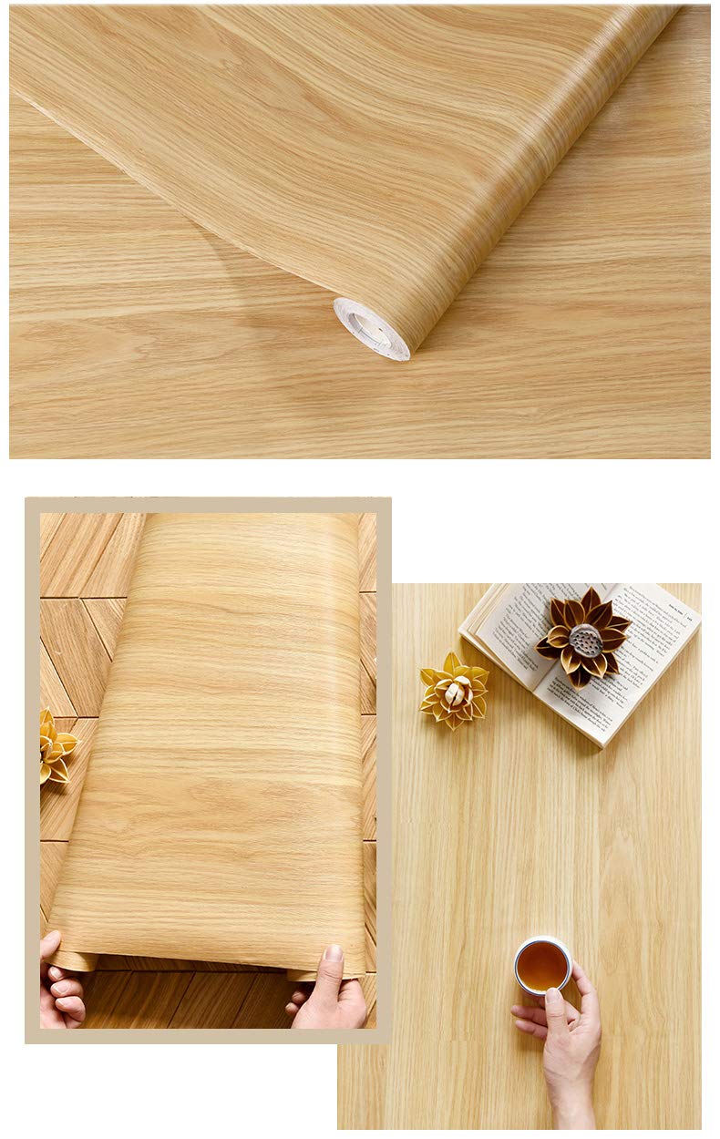 TAOGIFT Self Adhesive Thick Wood Vinyl Shelf Cabinets Liner Furniture Paper Wallpaper for Walls Kitchen Cabinets Shelves Table Countertop Desk Sticker 15.7"x117" - Image 2