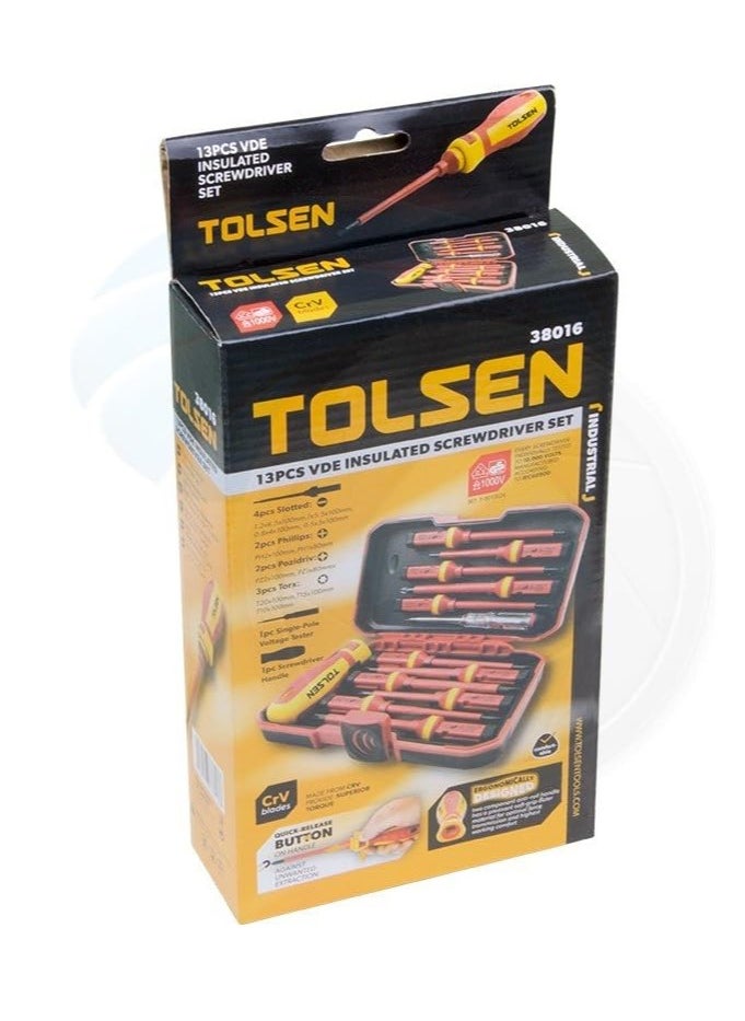 TOLSEN Tolsen 13pcs Tolsen Interchangeable VDE 1000V Power Insulated Screwdriver Set  - Image 1