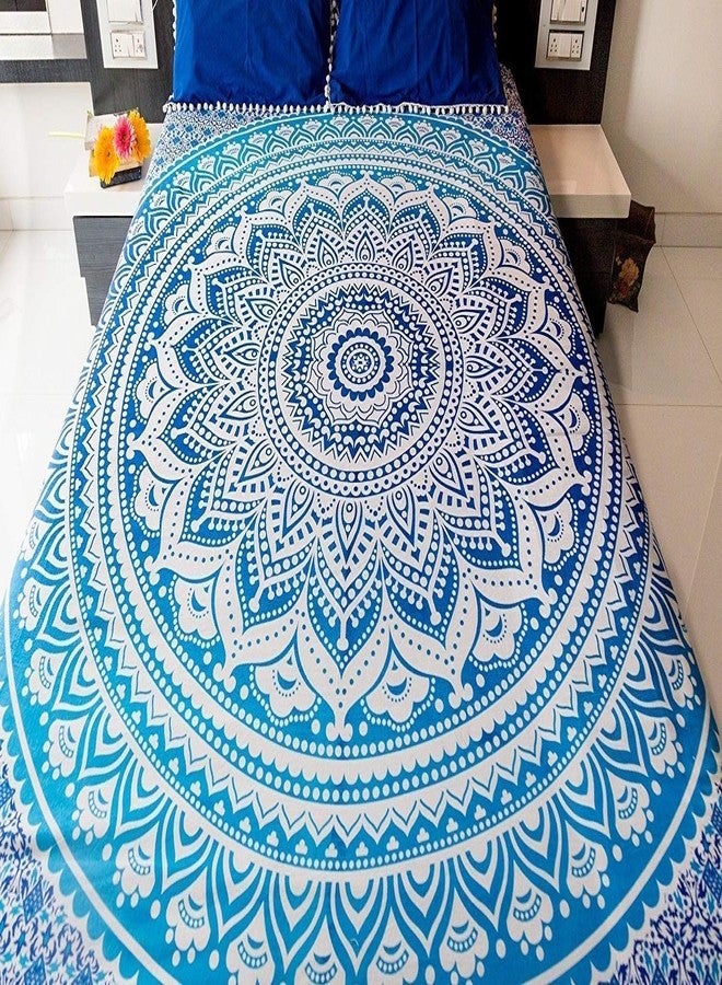 NOKHWAL Bedsheet Tapestry Wall Hanging Mandala Tapestry Handmade Printed Design Cotton Wall Hanging Tapestry Wall Hanging Wall Décor Poster (B, 84x54 Inches) - Image 2