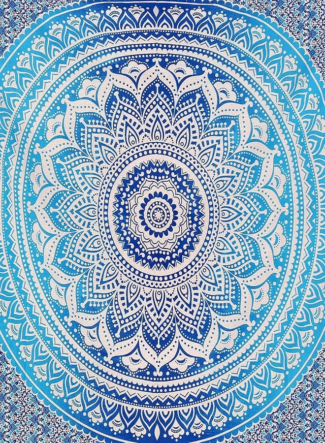 NOKHWAL Bedsheet Tapestry Wall Hanging Mandala Tapestry Handmade Printed Design Cotton Wall Hanging Tapestry Wall Hanging Wall Décor Poster (B, 84x54 Inches) - Image 4