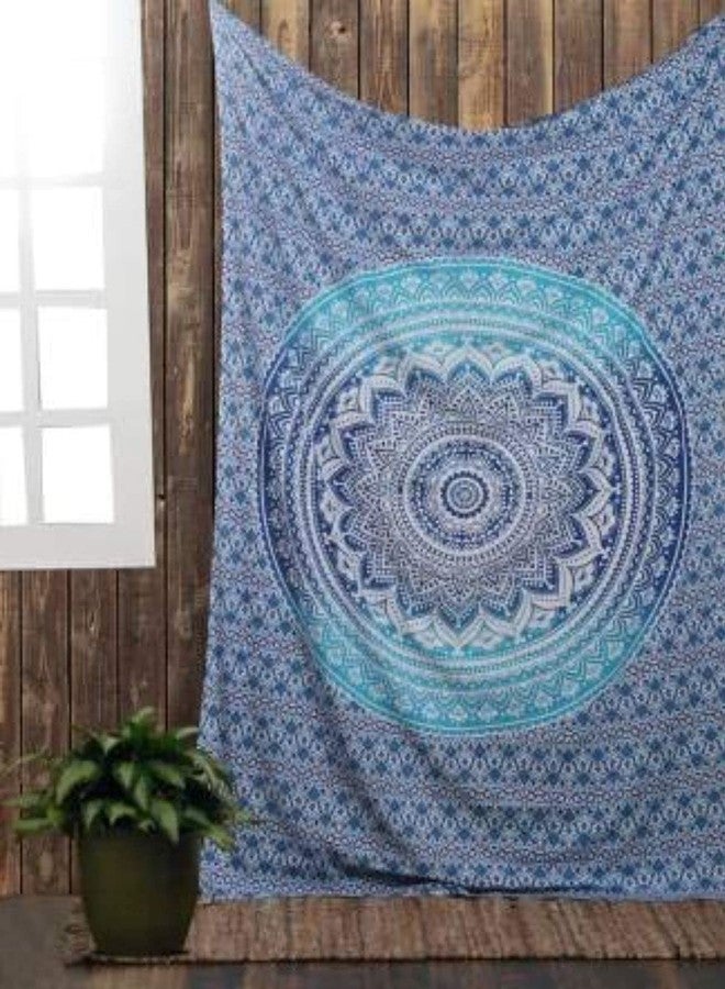 NOKHWAL Bedsheet Tapestry Wall Hanging Mandala Tapestry Handmade Printed Design Cotton Wall Hanging Tapestry Wall Hanging Wall Décor Poster (B, 84x54 Inches) - Image 3