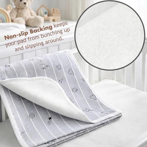YIVEKO Baby Waterproof Bed Pad Washable Mattress Pad Reusable Underpads Bed Wetting Incontinence Cover for Baby Toddler Children and Adults-Gray Sky - Image 5