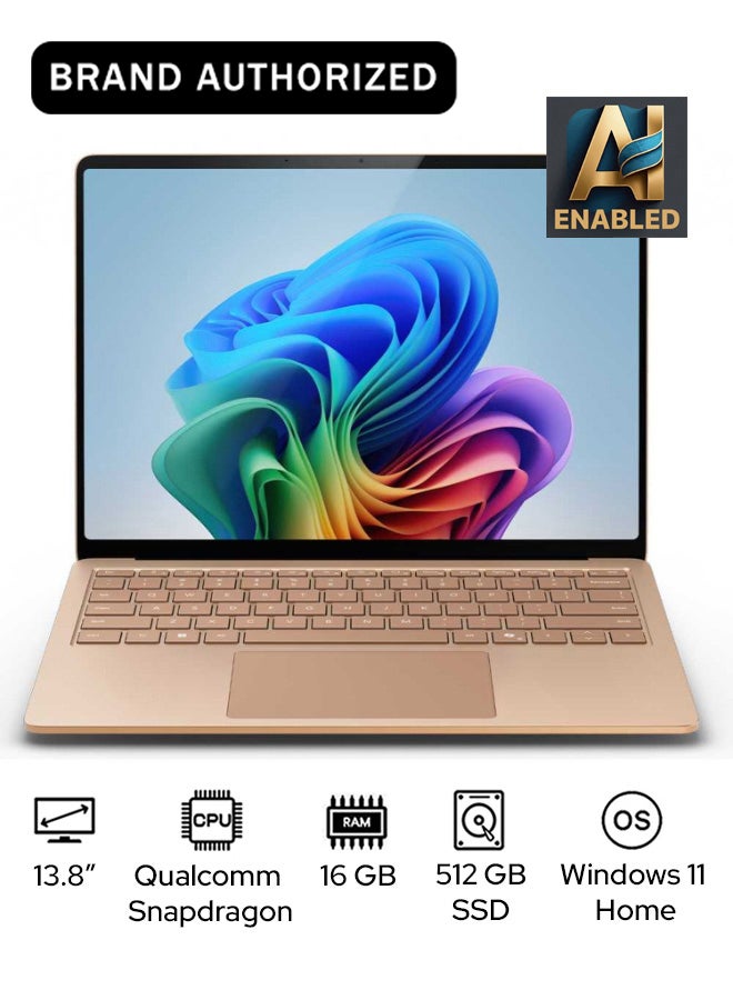 Microsoft Surface Laptop 7 Copilot+ PC Laptop With 13.8-Inch Display, Qualcomm Snapdragon X Elite Processor/16GB RAM/512GB SSD/Qualcomm Adreno Graphics/Windows 11 Home English/Arabic DUNE