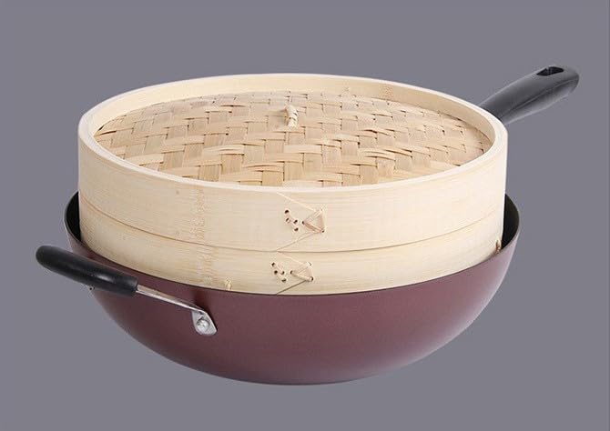 THW® Bamboo Basket Dimsum Vegetable Dumpling Momo Steamer | 7 Inches Diameter | Authentic Asian Cooking for Healthy Chinese Cuisine at Home - Image 2