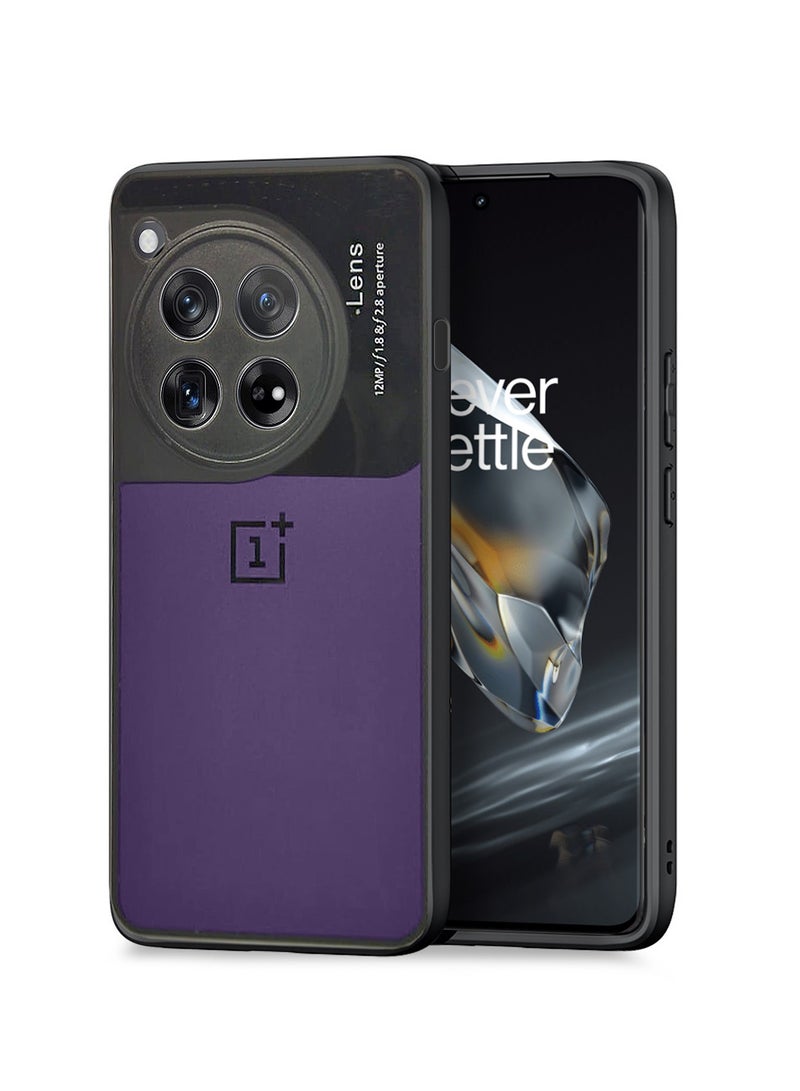 Wtech Liquid Silicone With Raised Cemera Lips Case Cover For OnePlus 12 5G 2023 Black/Eggplant Purple - Image 1