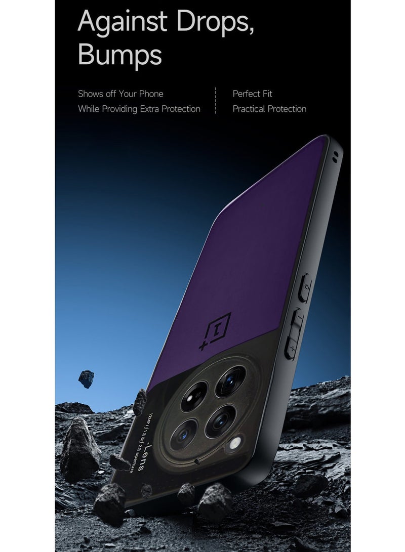 Wtech Liquid Silicone With Raised Cemera Lips Case Cover For OnePlus 12 5G 2023 Black/Eggplant Purple - Image 4