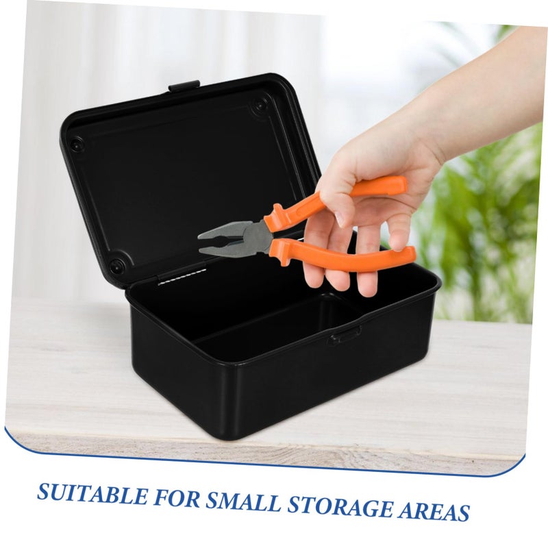 Vintage Metal Tool Box Organizer Portable Small Iron Storage Case For Tools - Image 4