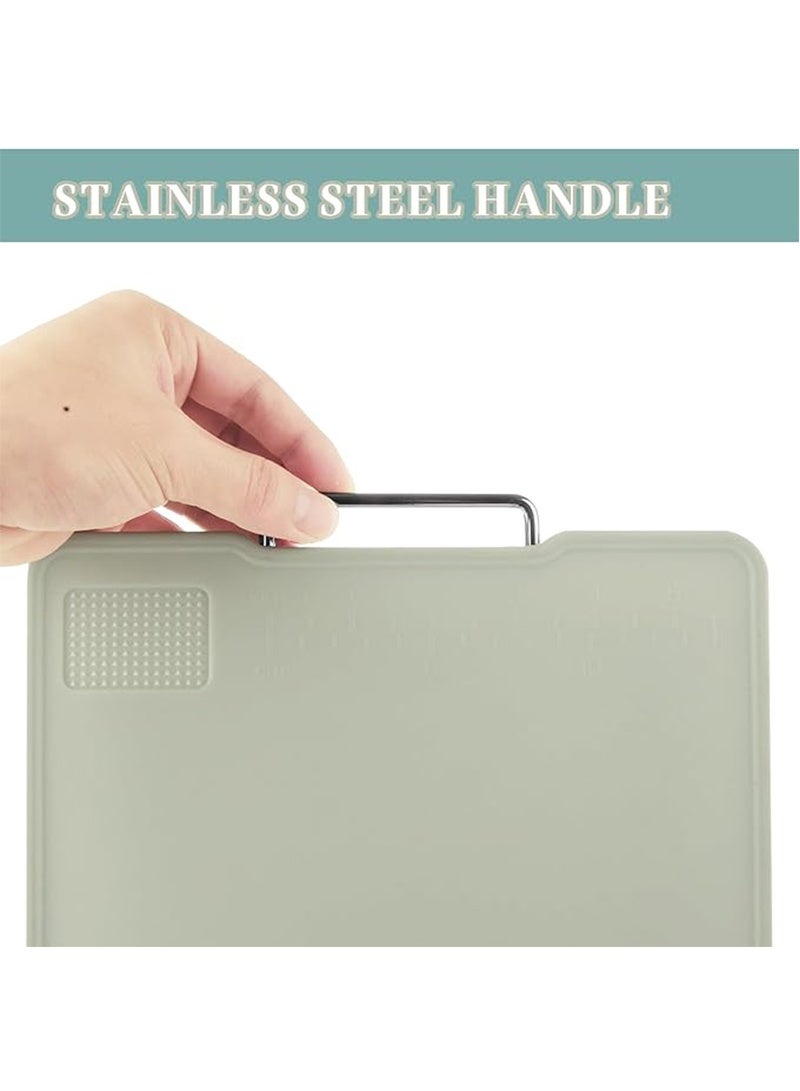 توبيتش طقم ألواح تقطيع بلاستيكية للمطبخ مكون من 3 ألواح تقطيع بلاستيكية للمطبخ، ألواح تقطيع احترافية آمنة للغسل في غسالة الأطباق مع حامل ومقبض للحوم والخضروات والفواكه، بأحجام مختلفة ومانعة للانزلاق - Image 4